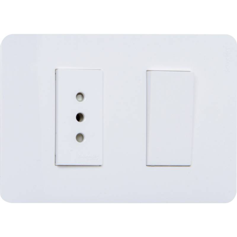 SCHNEIDER ELECTRIC - Interruptor 9/14 y tomacorriente 10 A Blanco Orion