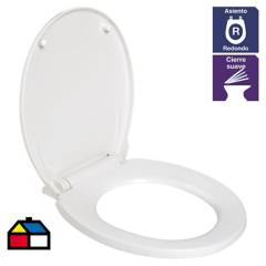 FANALOZA - Asiento WC redondo plástico blanco