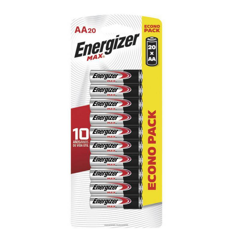 ENERGIZER - Pack de 20 pilas alcalinas AA 1.5V