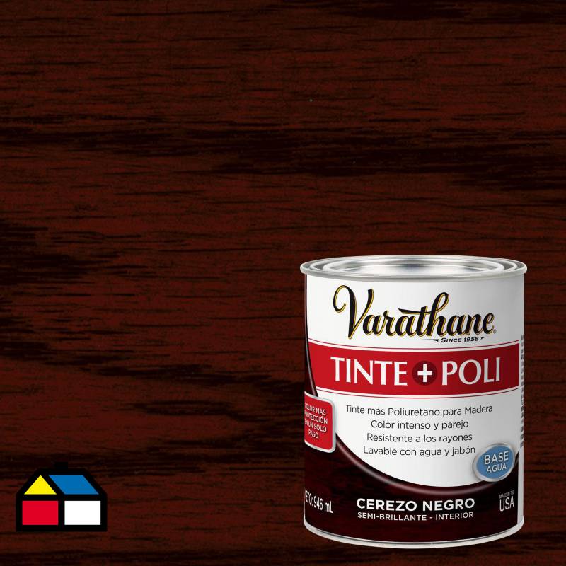 VARATHANE - Varathane tinte + poliuretano base agua  cer neg 0,9l