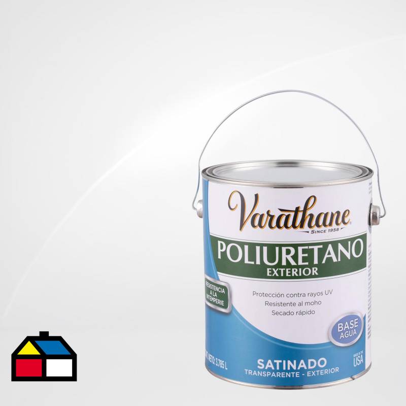 VARATHANE - Barniz poliuretano a base de agua exterior satinado 3,8 l