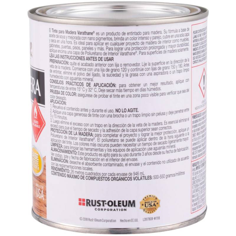 Tintes para Madera Natural Nogal Oscuro 0,237 L Varathane Rust Oleum