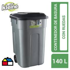 KLEINE WOLKE - Basurero contenedor de basura 140 L negro