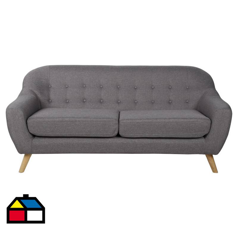 JUST HOME COLLECTION - Sofá 3 cuerpos 188x85x86 cm gris