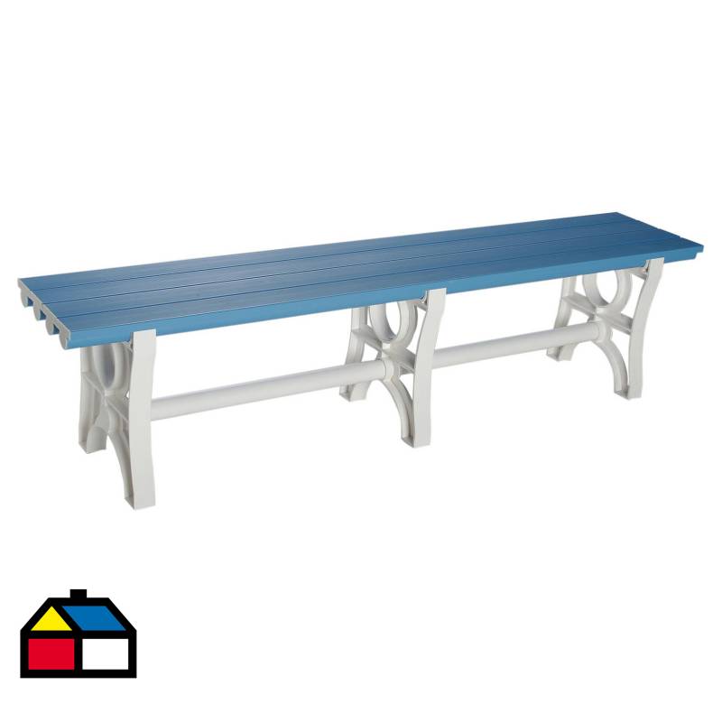 MOVILOCKERS - Banca plástica 43x180x36 cm PVC azul