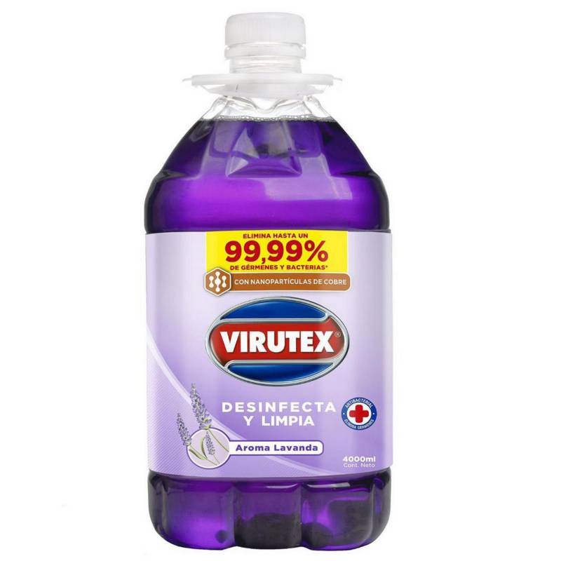 VIRUTEX - Limpiador líquido desinfectante lavanda 4l