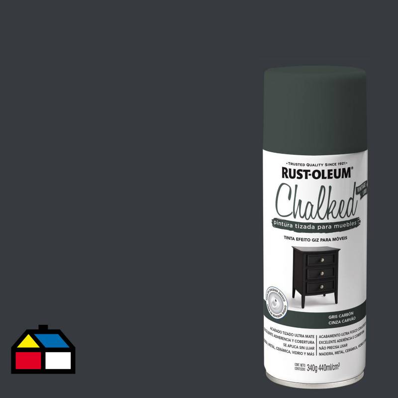 RUST OLEUM - Chalked pintura tizada en aerosol Carbón 340g