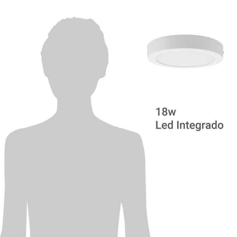 Foco Led Sobrepuesto 18w Con Sensor Movimiento Luz Fría - Electrolandia