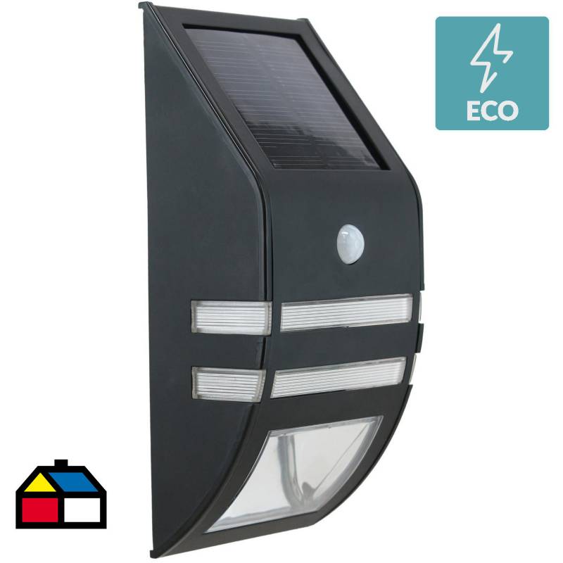 BYP - Apliqué exterior led solar con sensor acero negro