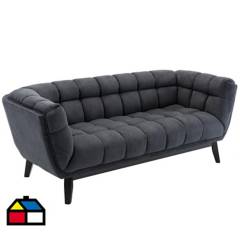 JUST HOME COLLECTION - Sofá 3 cuerpos 196x88x76 cm gris oscuro