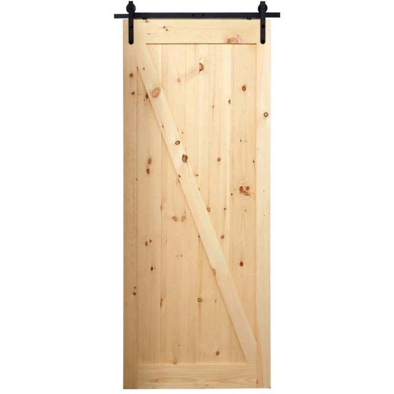 Kit de herrajes para puertas correderas de granero - Kit de rieles  colgantes para puerta de granero (sin puerta), accesorios de riel  deslizante
