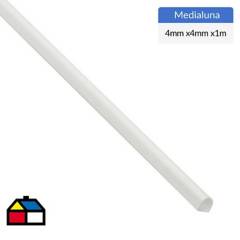 ARCANSAS - Medialuna 4x4x1.000 mm PVC blanco