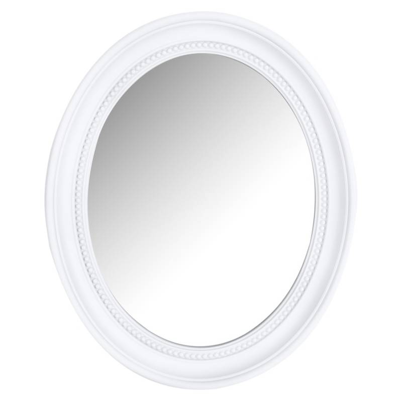 VGO - Espejo ovalado 41x50 cm blanco