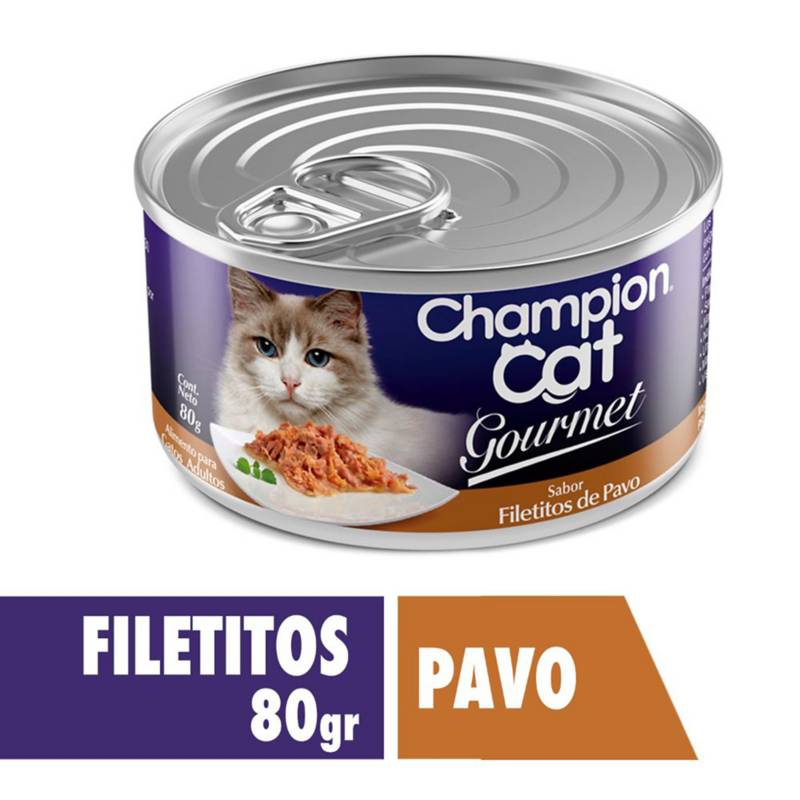 CHAMPION CAT - Alimento húmedo para gato adulto 80 g pavo