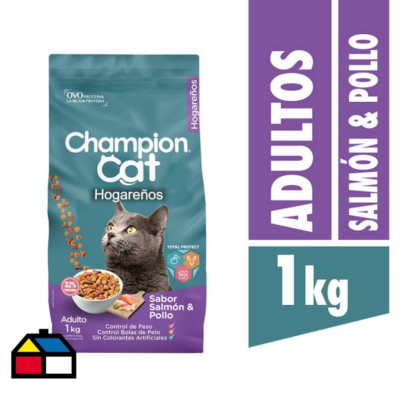 CHAMPION CAT - Alimento seco para Gato Adulto Pollo y salmón 1 kg