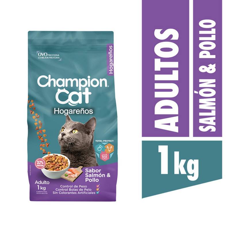 CHAMPION CAT - Alimento seco para gato adulto 1 kg pollo y salmón
