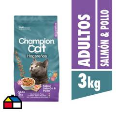 CHAMPION CAT - Alimento seco para gato adulto 3 kg pollo y salmón