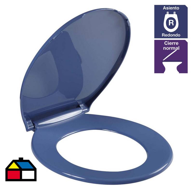 CORONA - Asiento WC redondo plástico azul