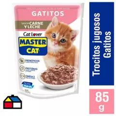 MASTER CAT - Alimento húmedo para gatito 85 g carne y leche