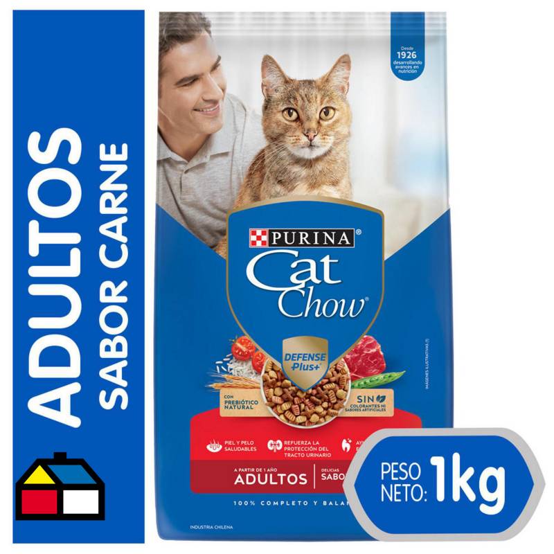 CAT CHOW - Alimento seco para Gato Adulto Carne 1 kg