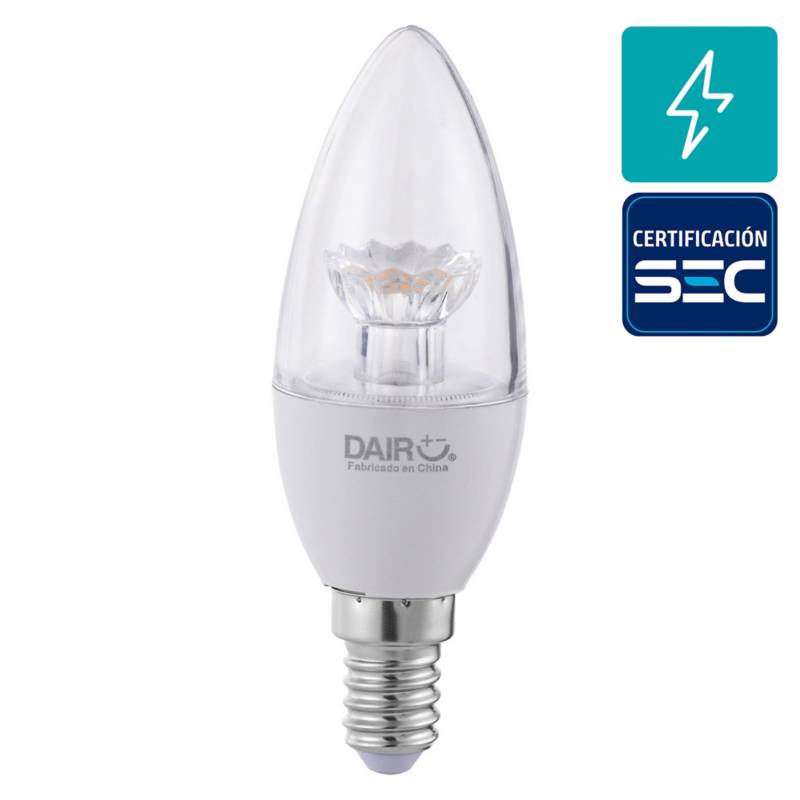 DAIRU - Ampolleta LED mini vela E14 40W luz cálida