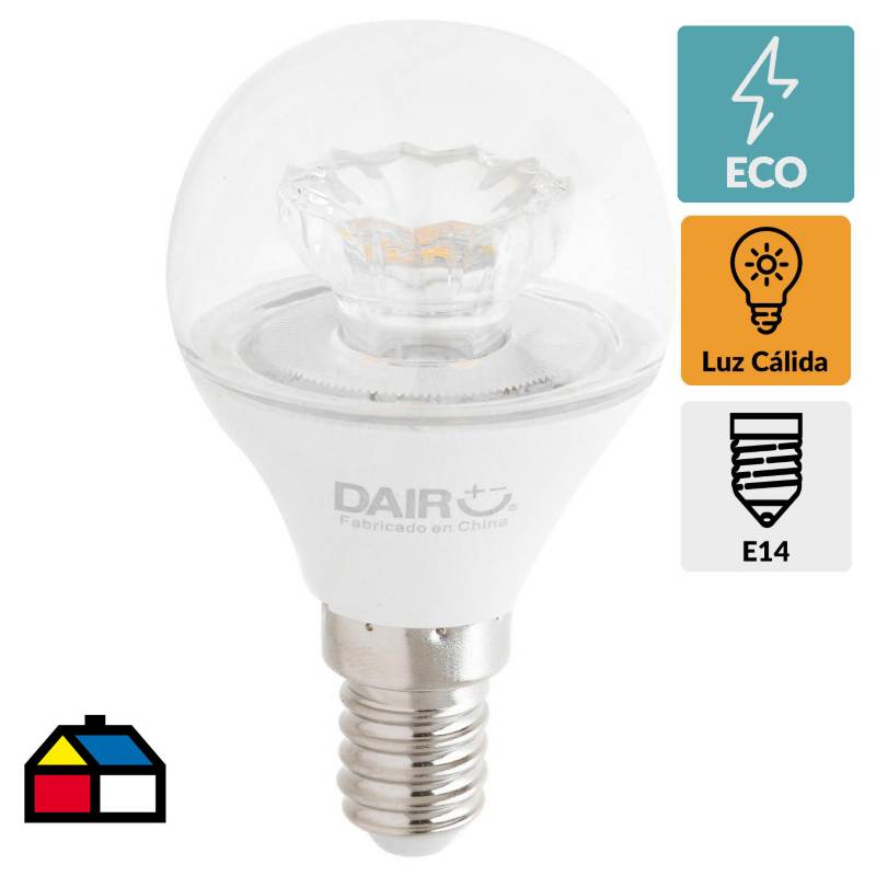 DAIRU - Ampolleta LED mini globo E14 40W luz cálida
