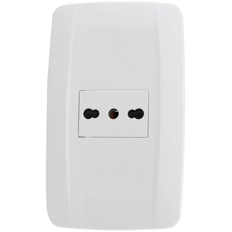 Tomacorriente Simple 10Ah + Toma USB Blanco 