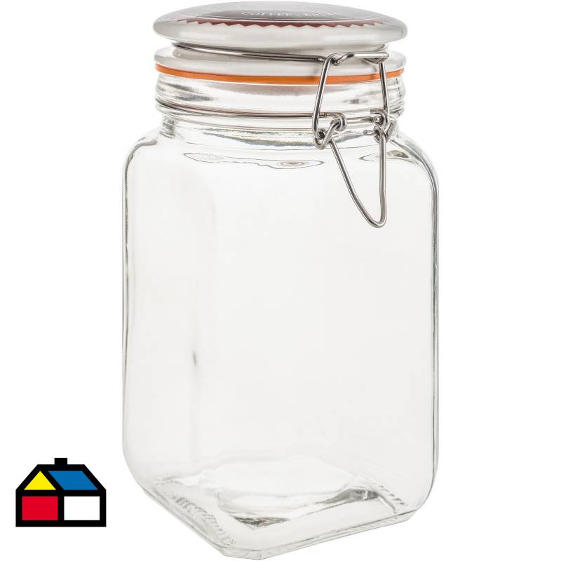 JUST HOME COLLECTION - Frasco con tapa 1,2 litros vidrio transparente