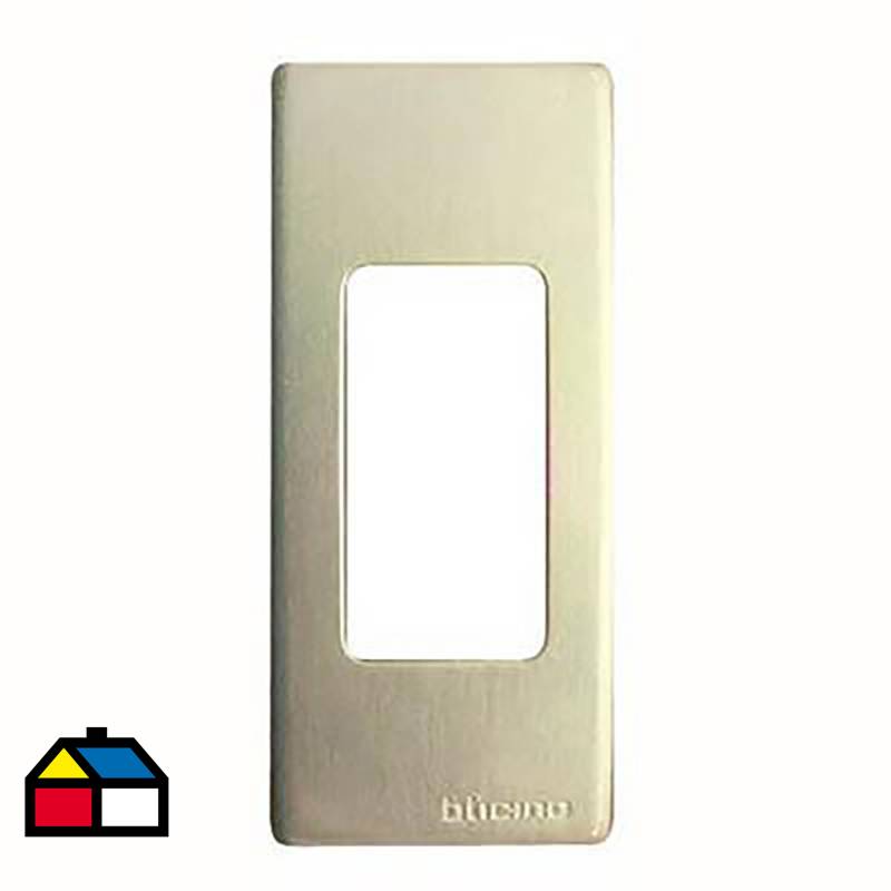BTICINO - Placa 1 Modulo con Soporte Aluminio Oxidal