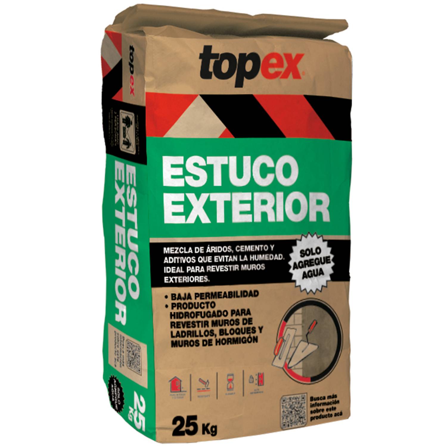 Topex estuco exterior 25 kg | Sodimac