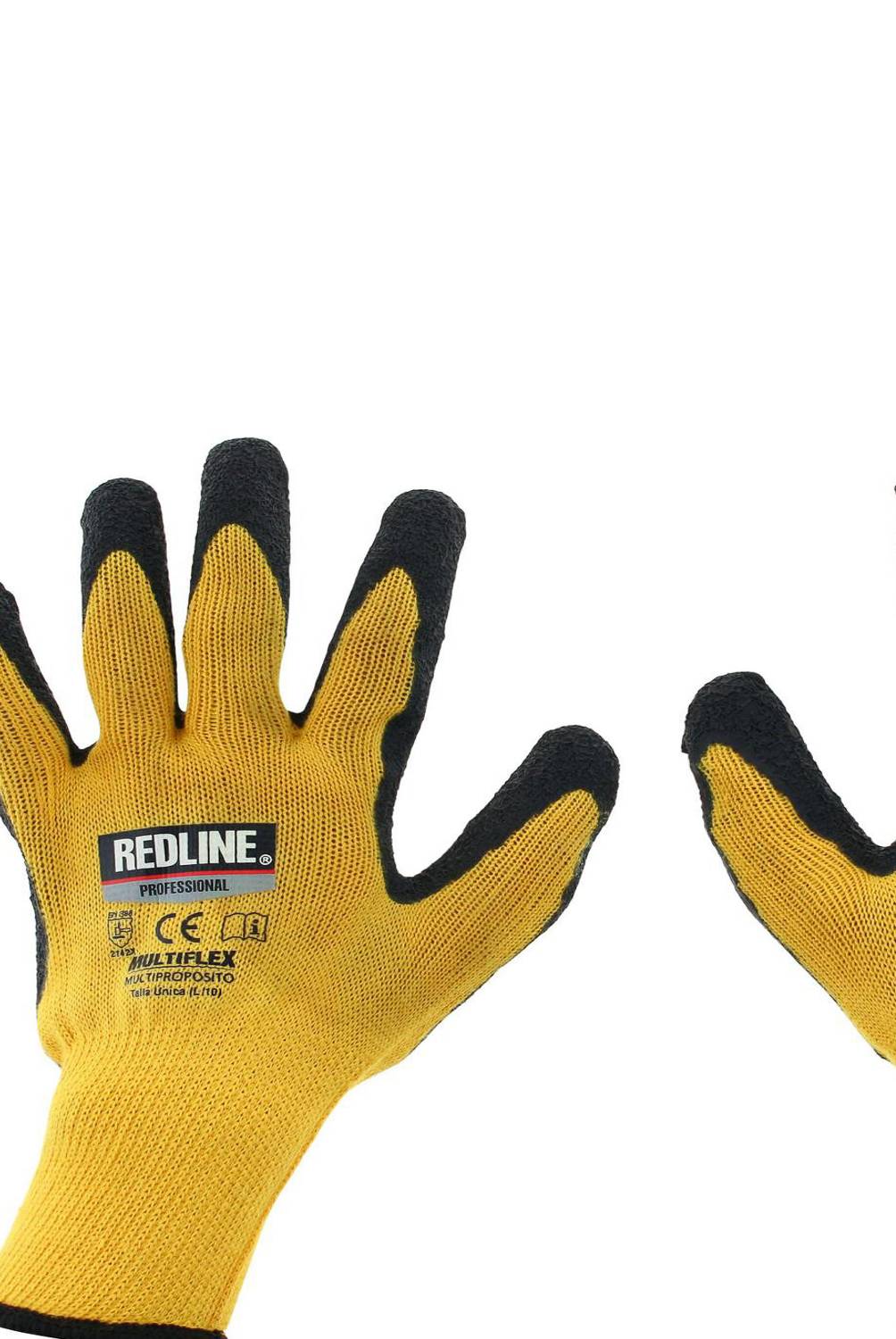 REDLINE - Guante multiflex multiuso algodón palma látex amarillo negro