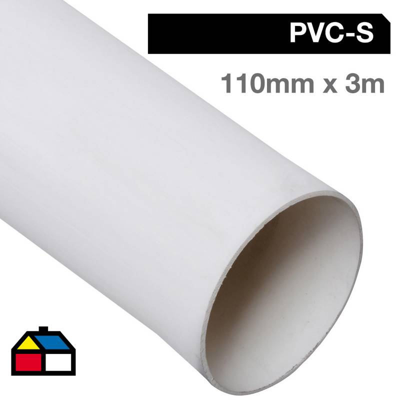 Tubo PVC 110 gris claro 3m
