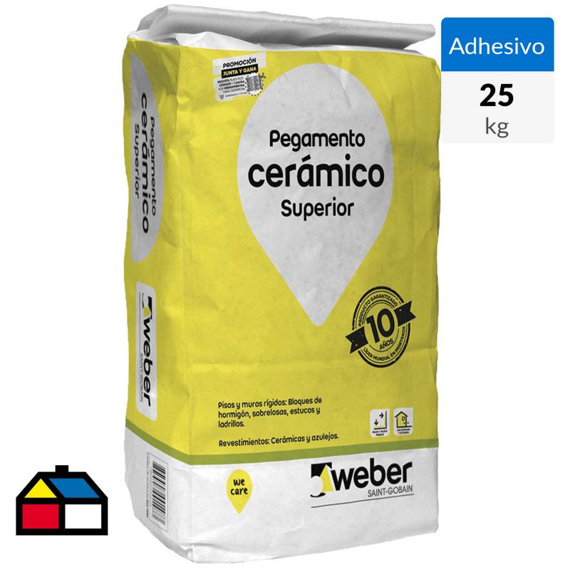 WEBER - Adhesivo ceramico piso/muro superficie rigida 25kg