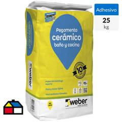 WEBER - Adhesivo ceramico piso/muro superficie hidrofugo 25kg