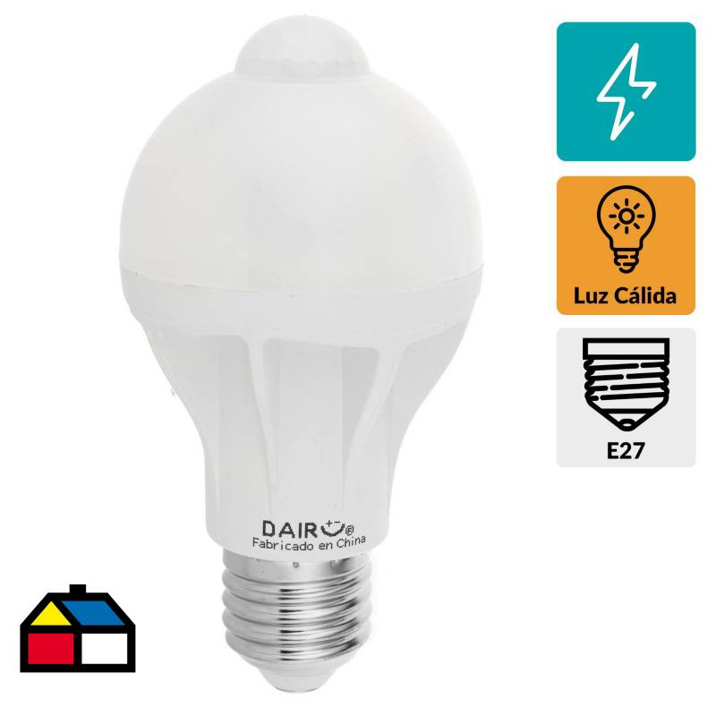 DAIRU - Ampolleta LED con sensor de movimiento E27 9W luz cálida