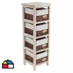 JUST HOME COLLECTION - Gabinete 4 divisiones 77 cm natural