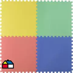 JUST HOME COLLECTION - Alfombra Puzzle Colores 60x60 cm 4 piezas