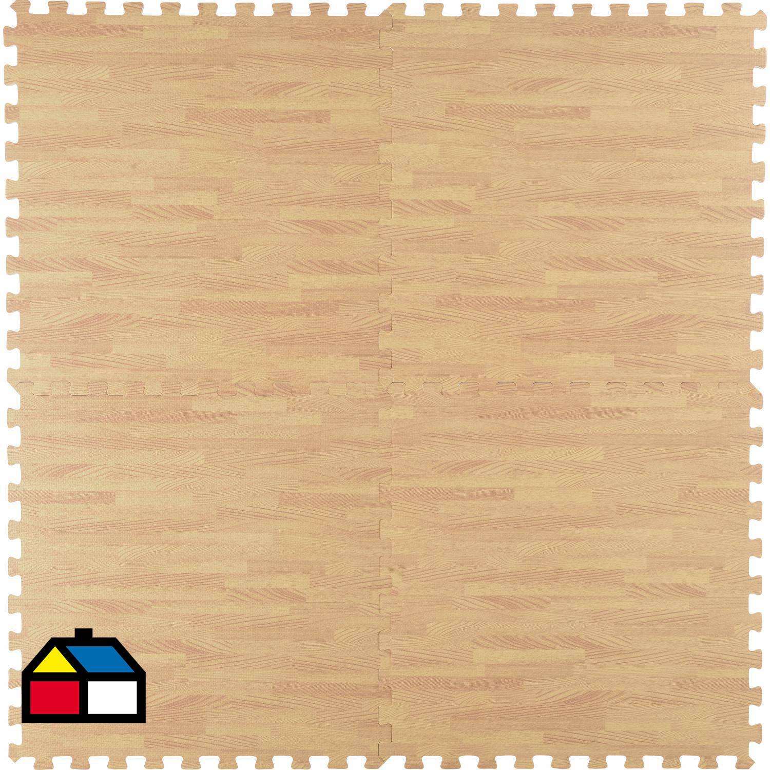 Alfombra Puzzle Madera 60x60 cm 4 piezas