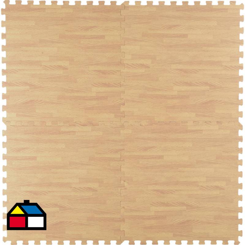JUST HOME COLLECTION - Alfombra Puzzle Madera 60x60 cm 4 piezas
