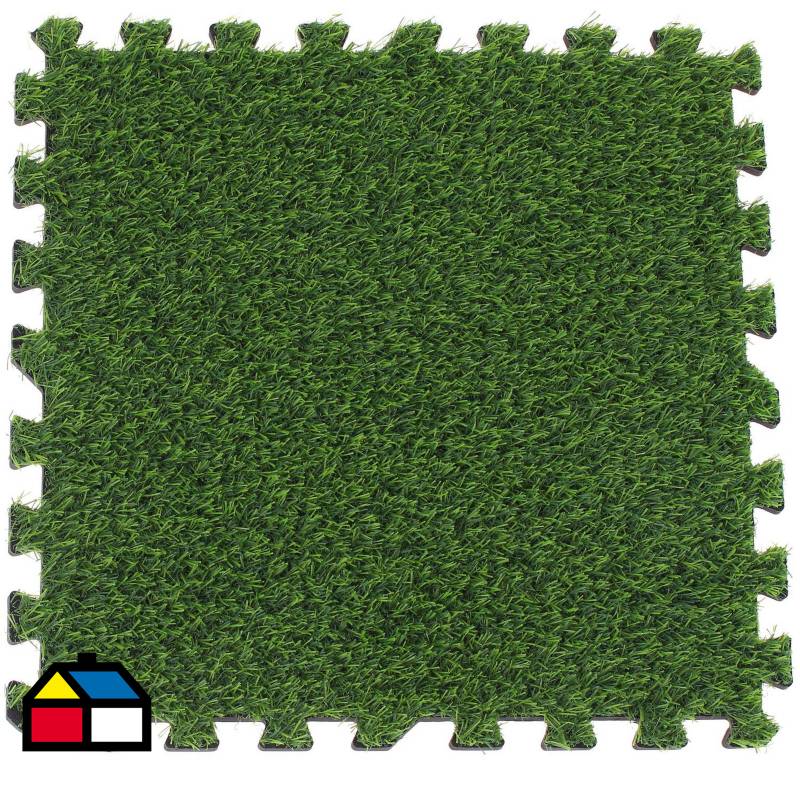 JUST HOME COLLECTION - Alfombra Puzzle Pasto 50x50 cm verde