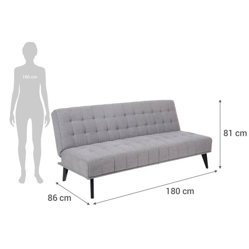 Futon / Sofa Cama 1.90 mts. Color Gris Claro RE DECORA