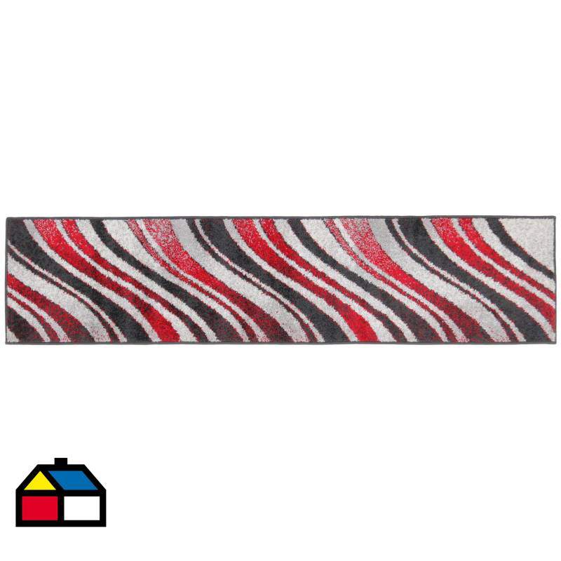 JUST HOME COLLECTION - Pasillo lotto ondas 50x220 cm blanco y rojo