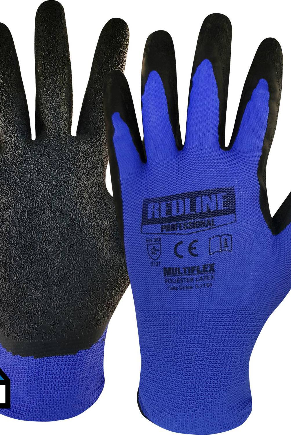 REDLINE - Pack 4 pares guantes multiflex multiuso látex amarillo negro