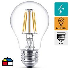 PHILIPS - Ampolleta LED de filamento E27 6W luz cálida