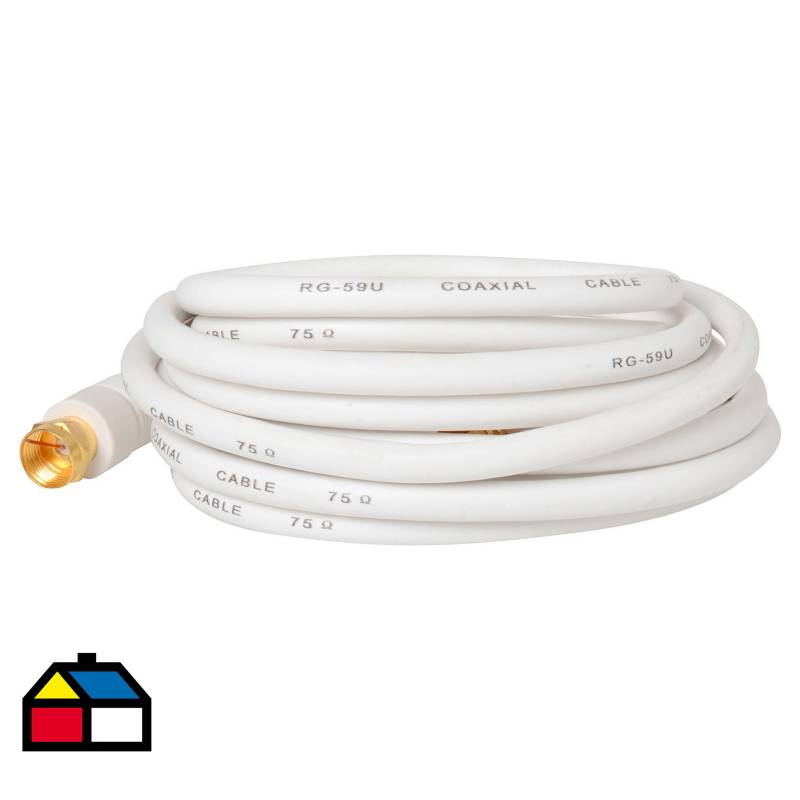 DAIRU - Cable coaxial RG-59 blanco 3 metros