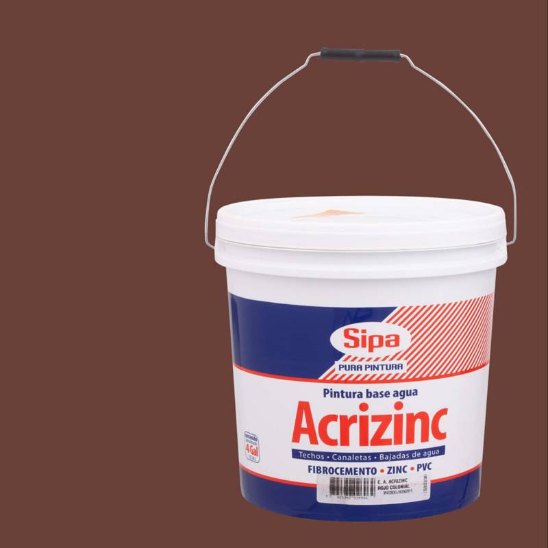 SIPA - Esmalte al agua Acrizinc rojo colonial 4 gl