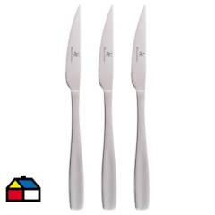 JUST HOME COLLECTION - Set de 3 cuchillos sierra de acero inoxidable
