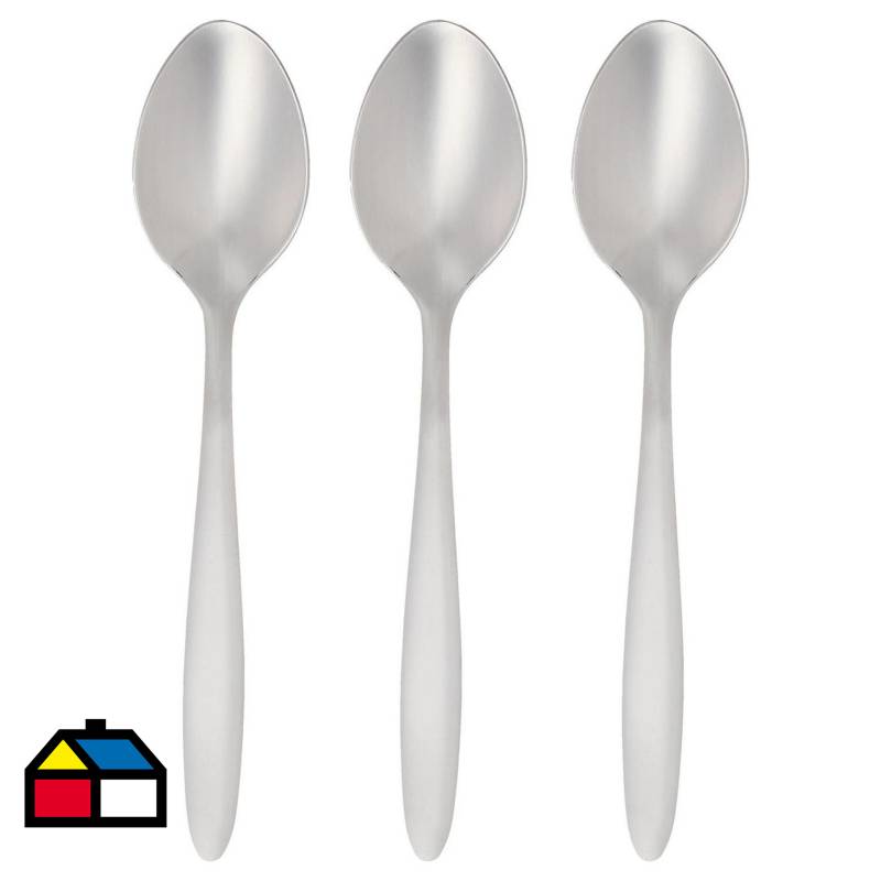 JUST HOME COLLECTION - Set de cucharas para café de acero inoxidable 3 unidades