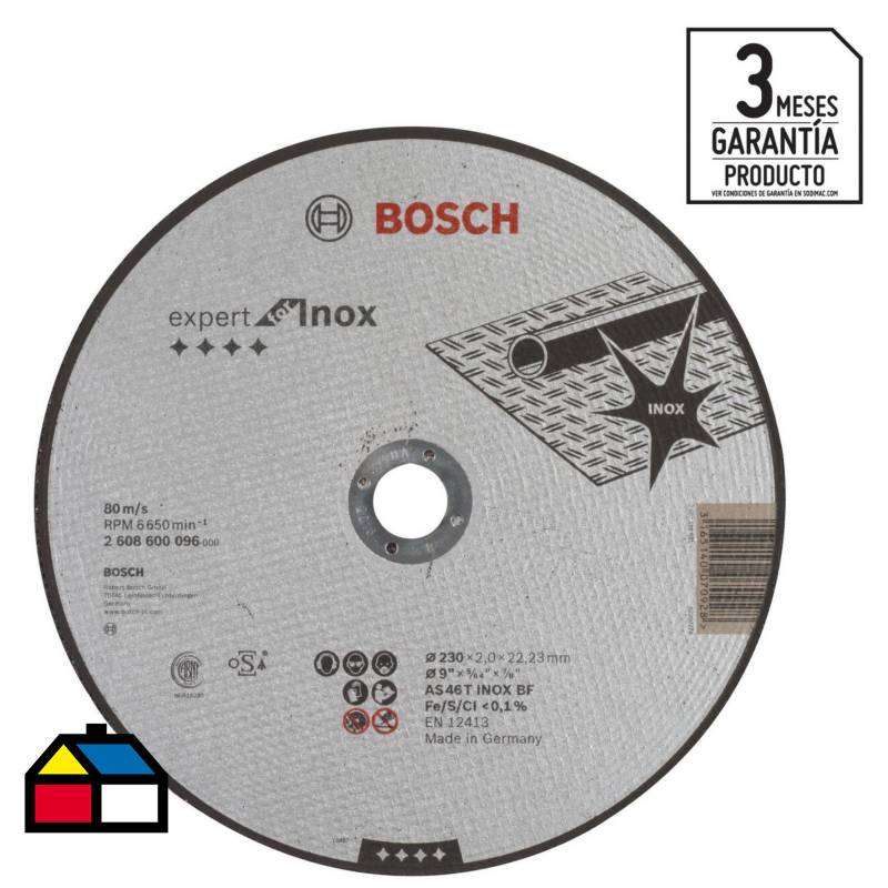 BOSCH - Disco de corte 9" acero inoxidable