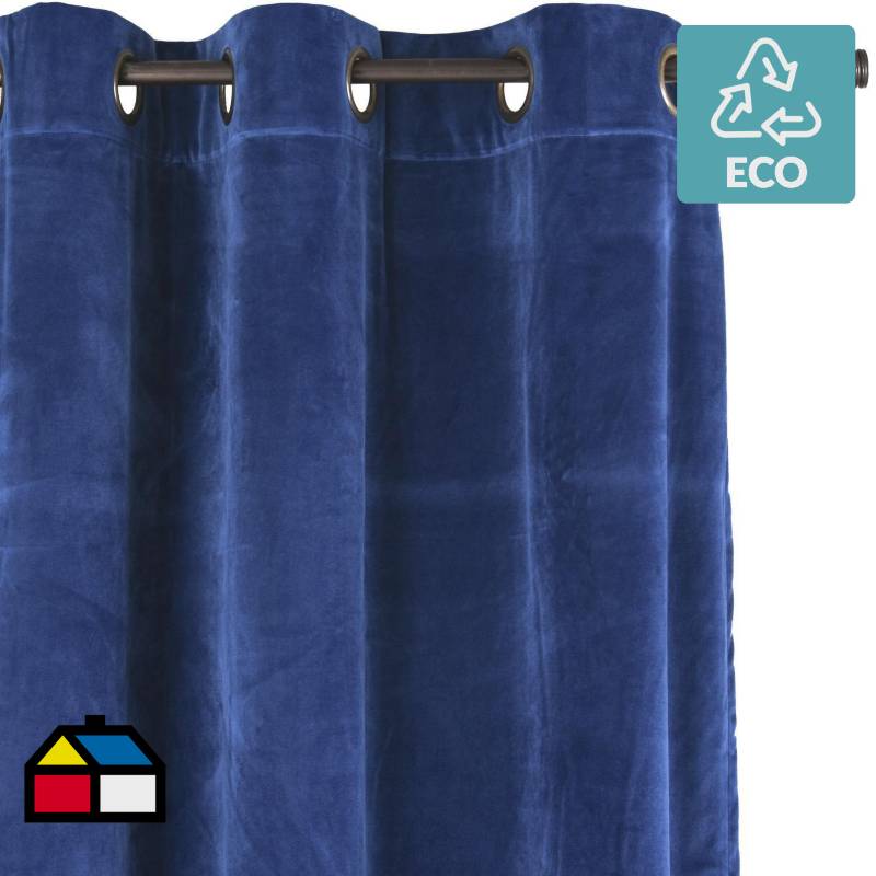 JUST HOME COLLECTION - Cortina tela 135x220 cm Velvet azul